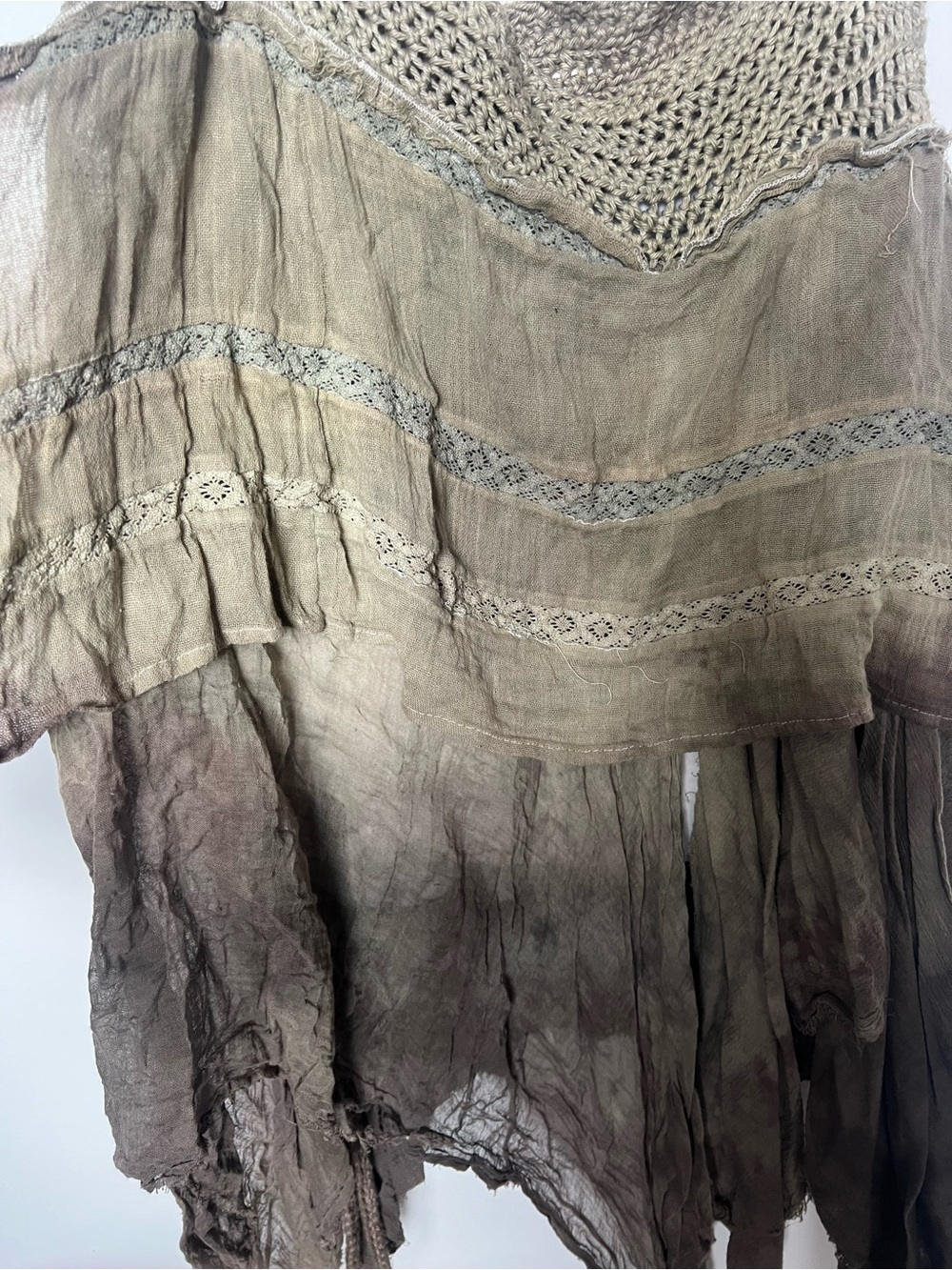Handmade Artisan Boho Fairycore Lagenlook Handkerchief Hem Skirt - Picture 7 of 9